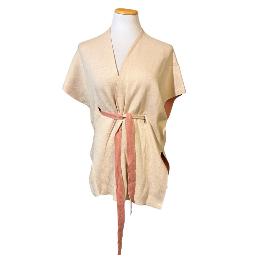 Loft Soft Pink Kimono Style Cardigan with Pink Tie